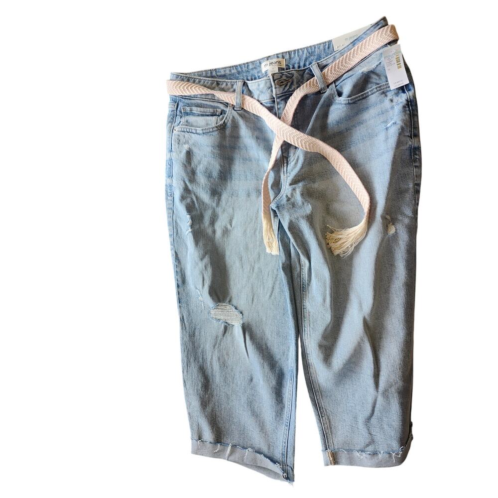 M Jeans Maurices original midrise sz 16 NWT distressed capri cropped